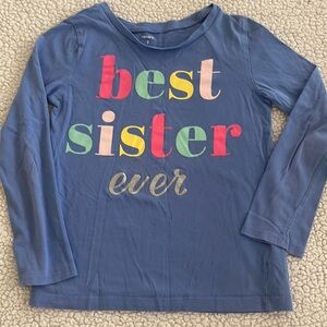 🟡Best sister ever long sleeve shirt size 7 Carter’s